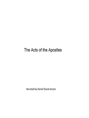 cover image of The Acts of the Apostles